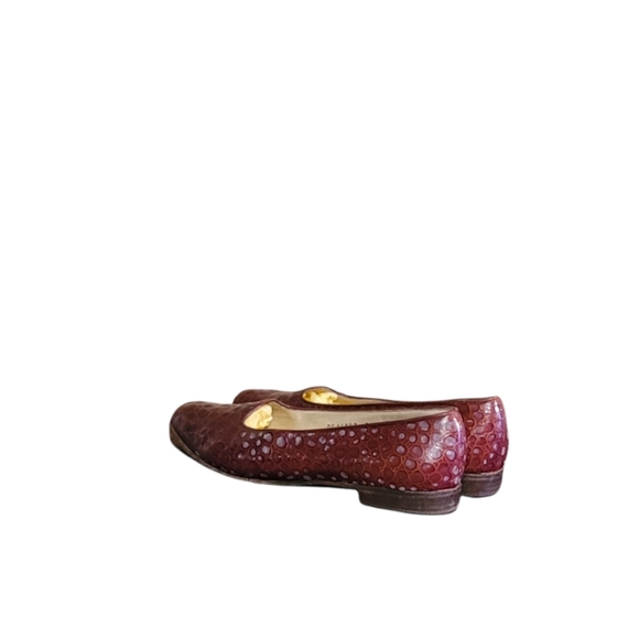 Women Vintage Burgundy Loafers By Salvatore Ferragamo Size 8.5AA/Women Designer - Picture 6 of 9
